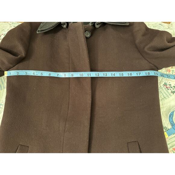 VIKTOR & ROLF CHOCOLATE BROWN COAT W/ REMOVABLE LEATHER COLLAR TAYLOR SWIFT - Picture 9 of 11